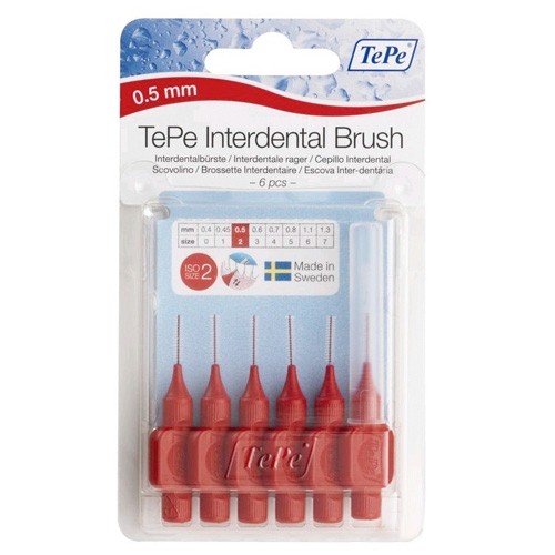 TEPE INTERDENTAL 0,5 MM ROJO 6 UDS