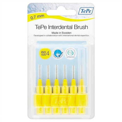 TEPE INTERDENTAL 0,7 MM AMARILLO 6 UDS